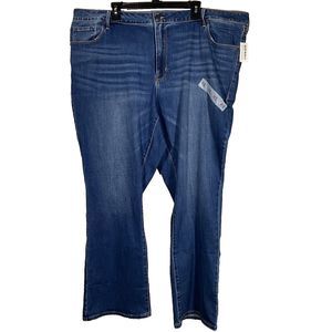 Old Navy Mid Rise Kicker BootCut Jeans Women's Plus Sz 26 Stretch Distressed NWT